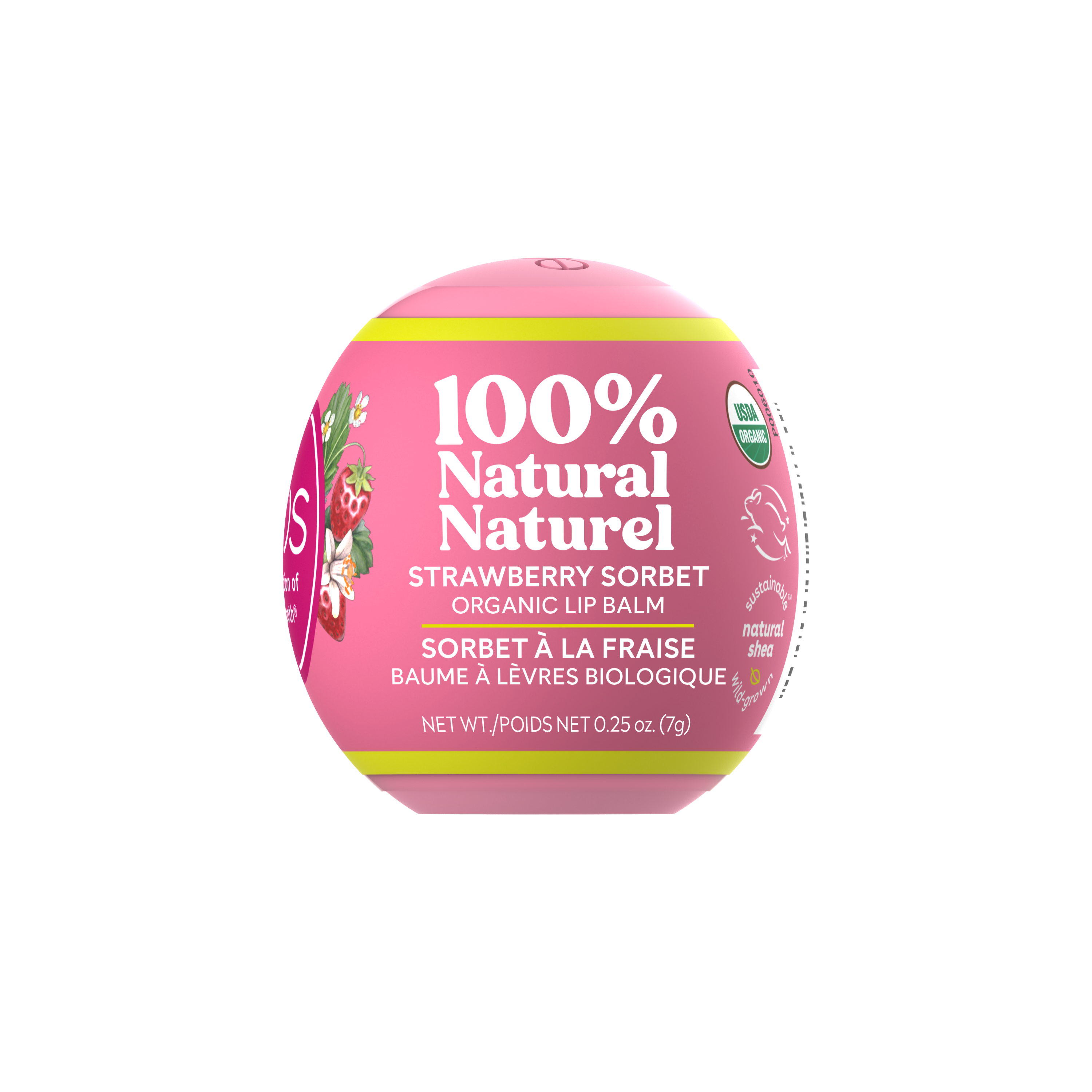 eos 100% Natural & Organic Lip Balm Sphere - Strawberry Sorbet | 0.25 oz - image 1 of 9