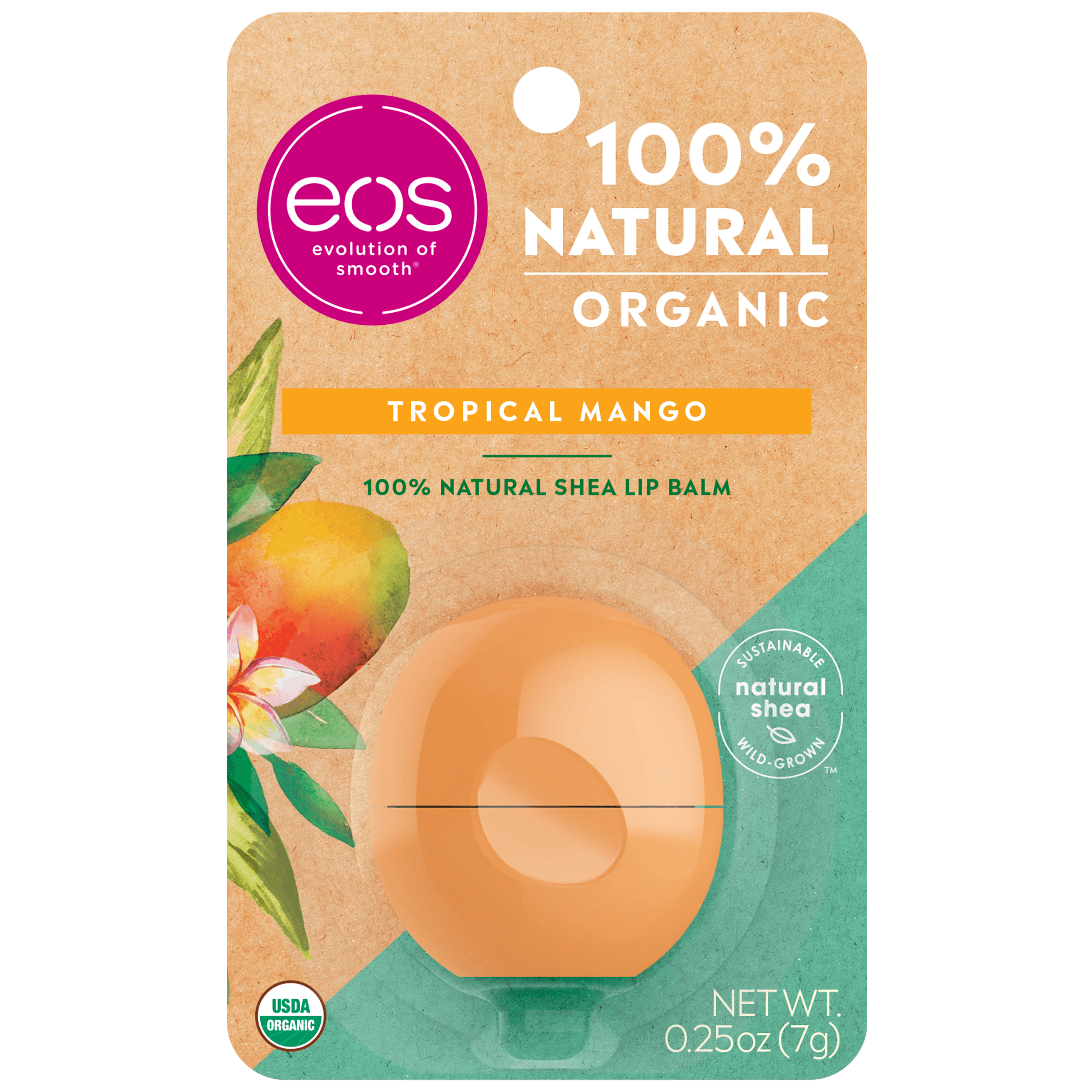eos 100% Natural & Organic Lip Balm Sphere - Tropical Mango | 0.25 oz - image 1 of 6
