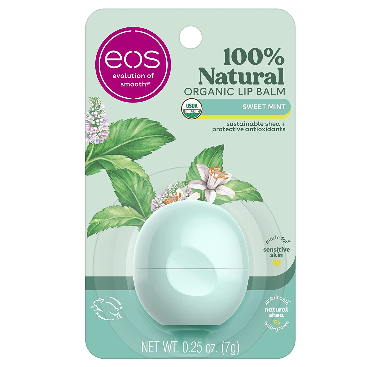 eos 100 Natural & Organic Lip Balm Sweet Mint, Dermatologist