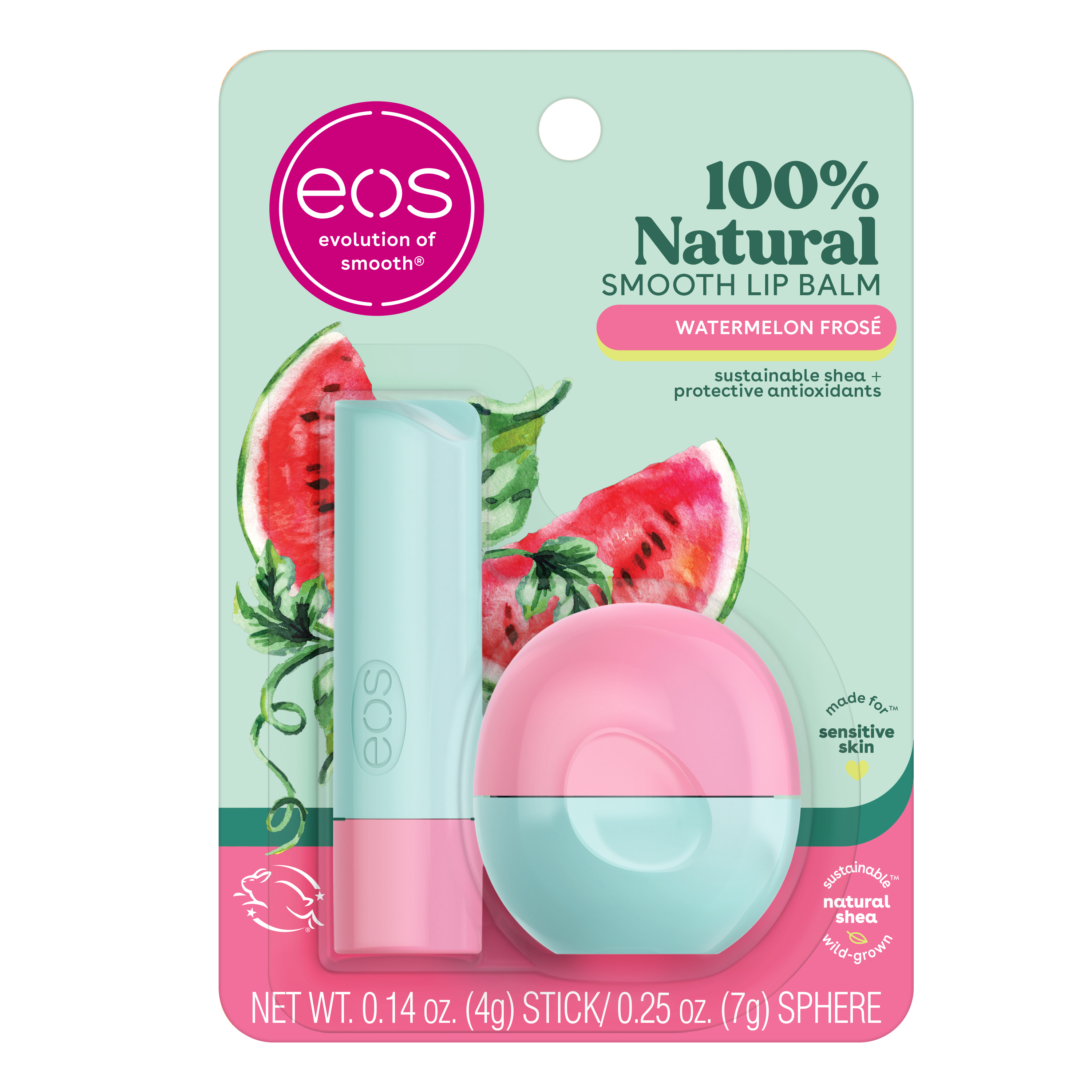 eos 100% Natural Stick & Sphere Lip Balm - Watermelon Frosé | 0.39 oz - image 1 of 8