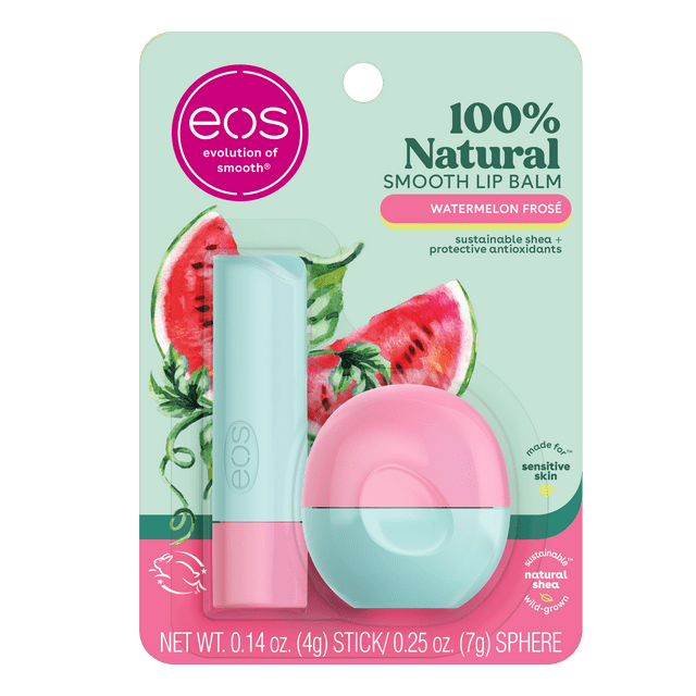 eos 100% Natural Stick & Sphere Lip Balm - Watermelon Frosé | 0.39 oz