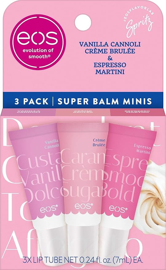eos 24H Moisture Super Balm Minis - Vanilla Cannoli, Crème Brulée, Espresso Martini - 0.51 fl oz/3pk