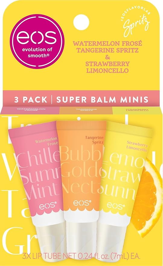 eos 24H Moisture Super Balm Minis - Watermelon Frosé, Tangerine Spritz, Strawberry Limoncello - 0.51 fl oz/3pk