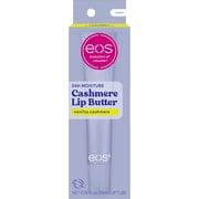 eos Cashmere Lip Butter, Vanilla Cashmere, Peptide Lip Treatment for Dry Lips with Shea Butter, Cocoa Butter & Argan Butter, 0.35 fl oz