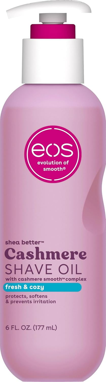 eos Cashmere Shave Oil, Fresh & Cozy, Soothing and Moisturizing, Prevents Irritation and Razor Burn, Entire Bikini Area-Approved, 6 fl oz
