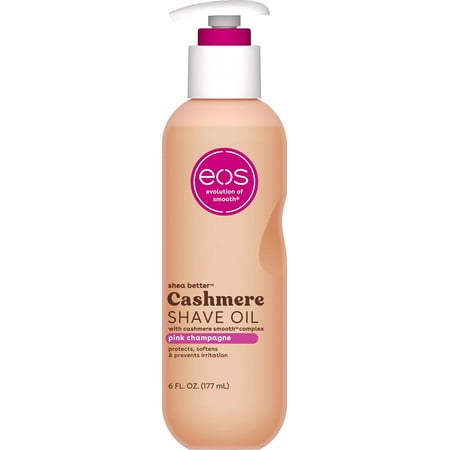 eos Cashmere Shave Oil, Pink Champagne, Soothing and Moisturizing, Prevents Irritation and Razor Burn, Entire Bikini Area-Approved, 6 fl oz
