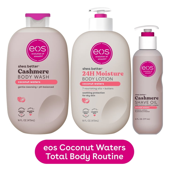 eos Coconut Waters Body Wash, Body Lotion, & Shave Oil Bundle
