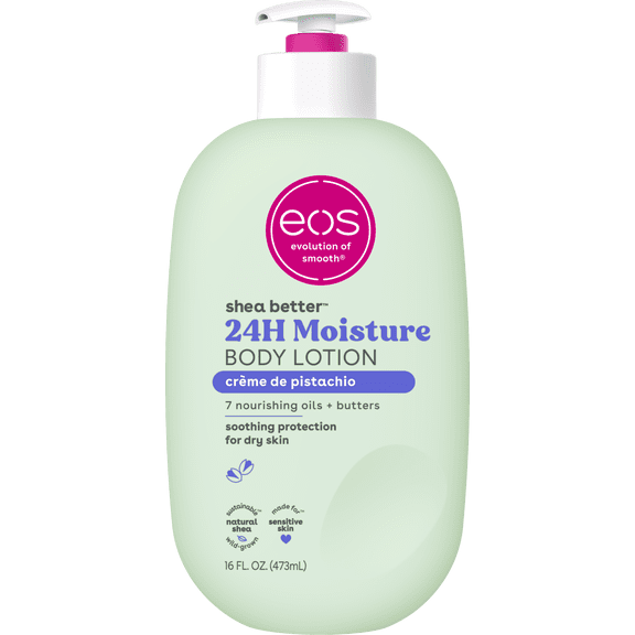 eos Shea Better Body Lotion- Creme de Pistachio, Soothes Dry Skin, 16 fl oz