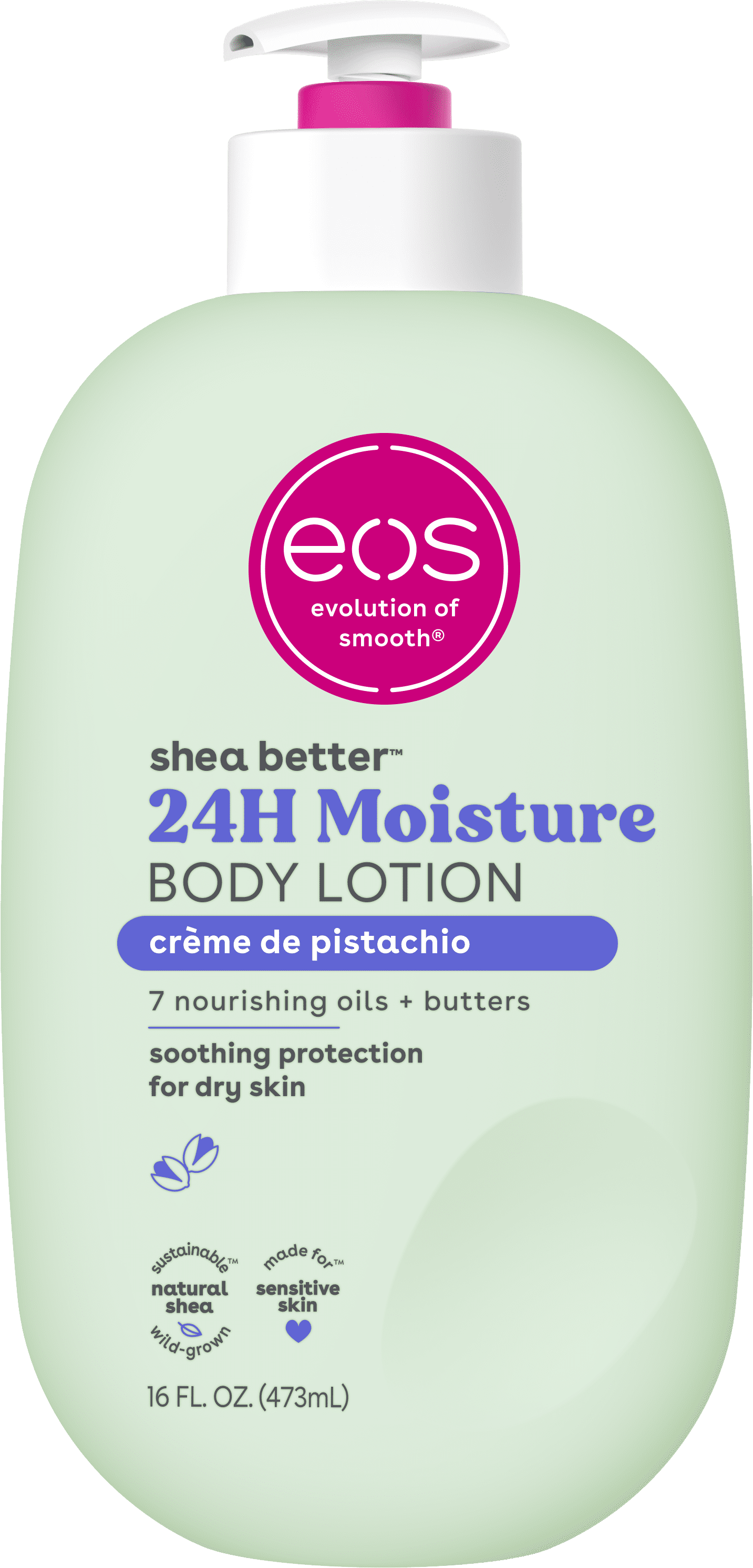 eos Shea Better Body Lotion- Crme de Pistachio, Soothes Dry Skin, 16 fl oz