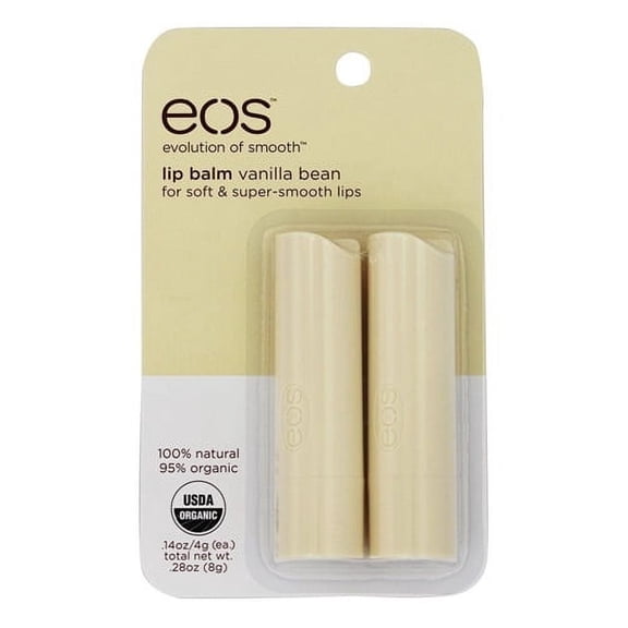 eos Evolution of Smooth Lip Balm Stick Vanilla Bean, 2 Ea, 2 Pack