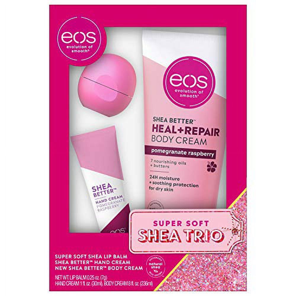 eos Lip Balm, Hand and Body Lotion Strawberry Cheer and Pomegranate