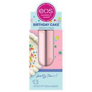 eos Natural Shea Lip Balm- Birthday Cake, 0.14 oz, 2-Pack