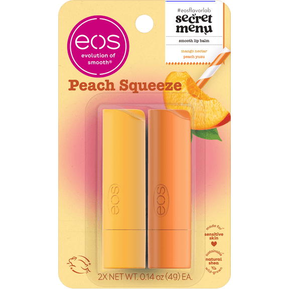 eos Peach Squeeze Lip Balm Stick - 0.28oz/2pk