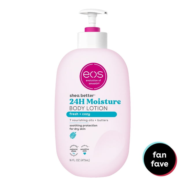 eos Shea Better Body Lotion- Fresh & Cozy, 24H Moisture for Dry Skin, 16 fl oz