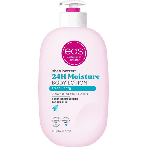 eos Shea Better Body Lotion- Fresh & Cozy, 24H Moisture for Dry Skin, 16 fl oz