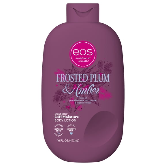 eos Shea Better Body Lotion, Frosted Plum & Amber, Plum Body Lotion, 16 fl oz
