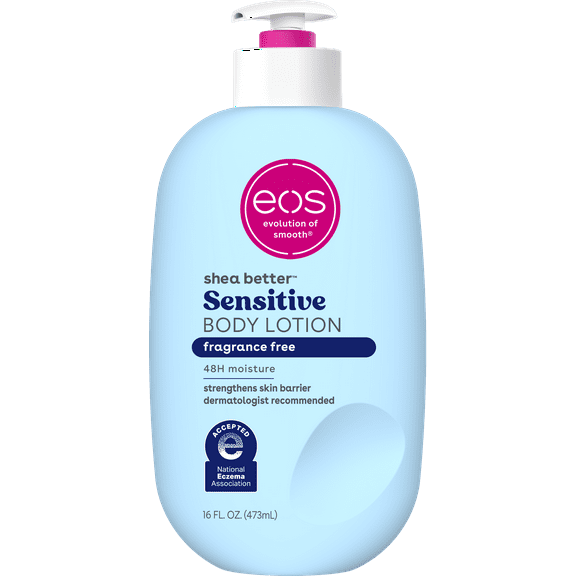 eos Shea Better Sensitive Skin Body Lotion for Dry Skin- Fragrance-Free, 16 fl oz