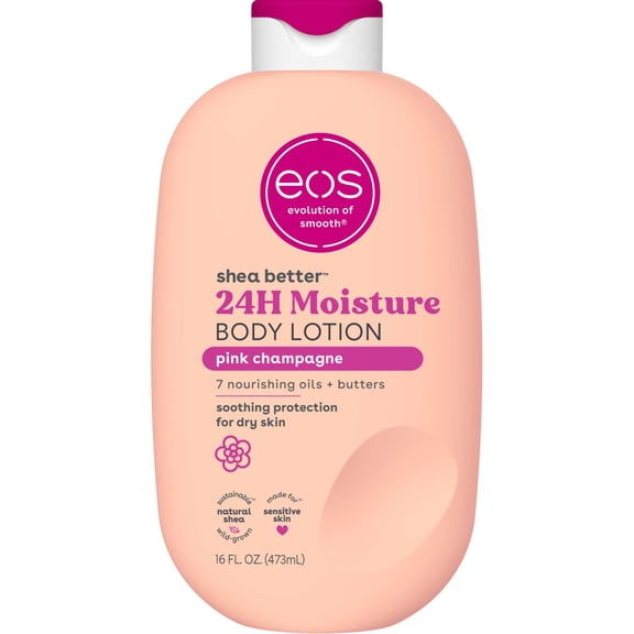 eos Shea Better Body Lotion for Dry Skin, Pink Champagne, 16 fl oz