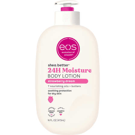 eos Shea Better Body Lotion for Dry Skin, Strawberry Dream, 16 fl oz