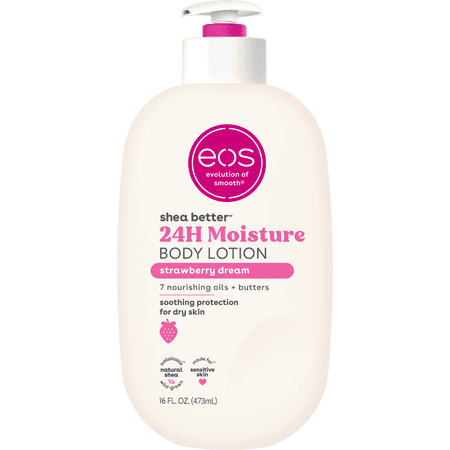 eos Shea Better Body Lotion for Dry Skin, Strawberry Dream, 16 fl oz