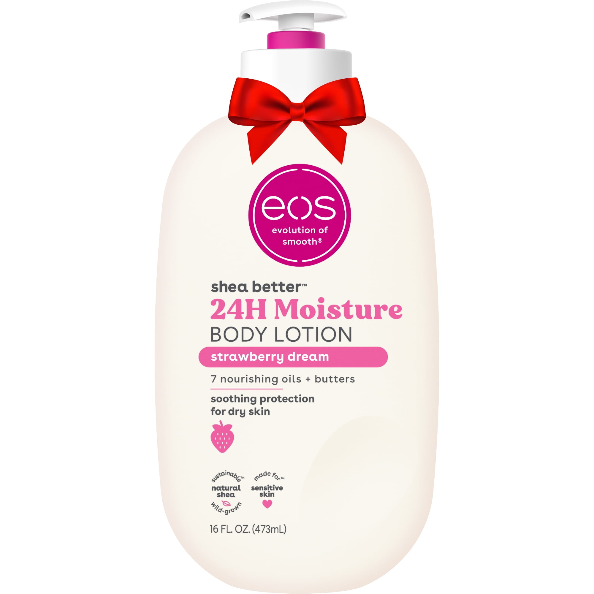 eos Shea Better Body Lotion for Dry Skin, Strawberry Dream, 16 fl oz