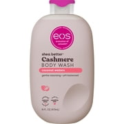 غسول الجسم eos Shea Better Cashmere - ماء جوز الهند، تركيبة هلامية كريمية، 16 أونصة.