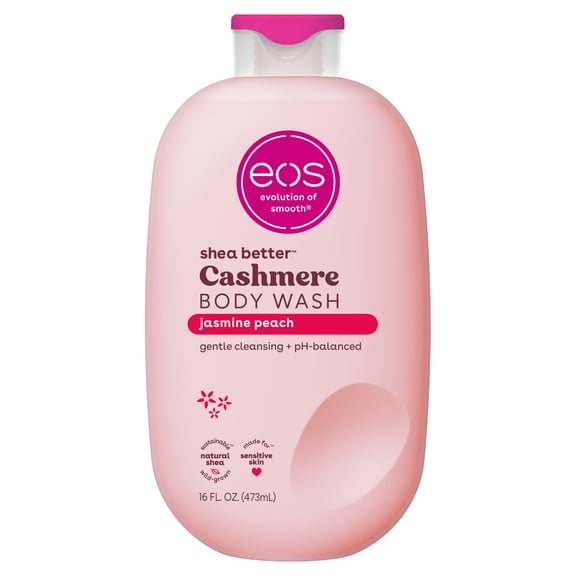 eos Shea Better Cashmere Body Wash, Jasmine Peach, Creamy Gel Formula, 16 fl oz.