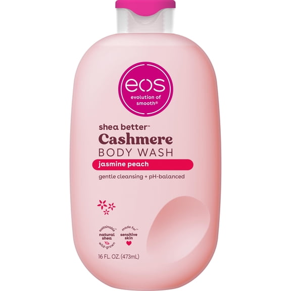 eos Shea Better Cashmere Body Wash, Jasmine Peach, Creamy Gel Formula, 16 fl oz.