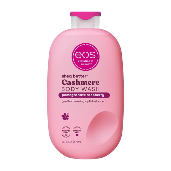 eos Shea Better Cashmere Body Wash, Pomegranate Raspberry, Creamy Gel Formula, 16 fl oz.