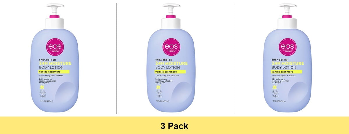 eos Shea Better Moisture Body Lotion Vanilla Cashmere, 16 Oz. - 3 Pack