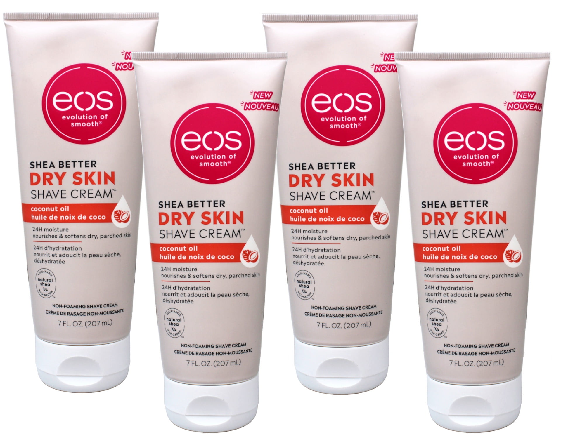 eos Shea Better Shave Cream Dry Skin Coconut Oil 7 fl oz Pack of 4