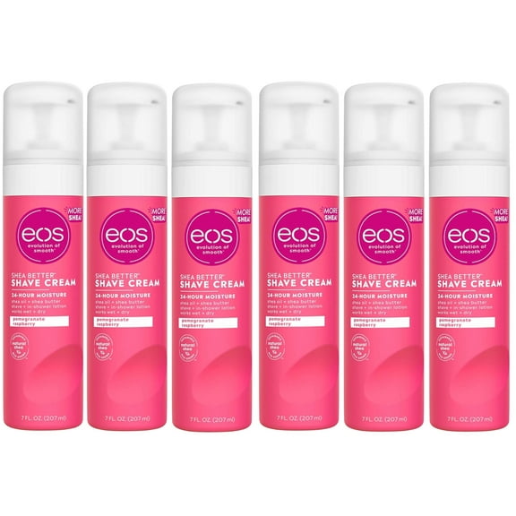 eos Shea Better Shave Cream - Pomegranate Raspberry - 7 fl oz, 6 Pack