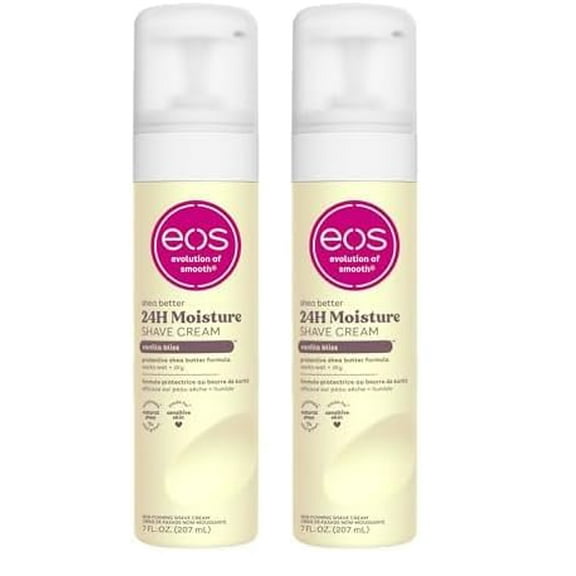 eos Shea Better Shaving Cream for Women - Vanilla Bliss | Shave Cream, Skin Care and Lotion with Shea Butter and Aloe | 24 Hour Hydration | 7 fl oz, (601) (Pack of 2)
