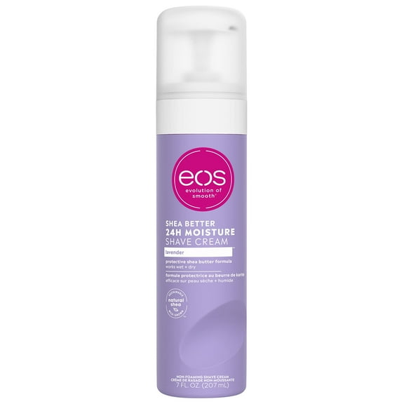eos Shea Better Shaving Cream for Women - Lavender | Shave Cream, Skin Care and Lotion with Shea Butter and Aloe | 24 Hour Hydration | 7 fl oz
