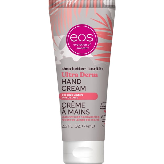 eos Shea Better Ultra Derm Hand Cream - Coconut Waters, Moisturizes Dry Skin, 2.5 fl oz