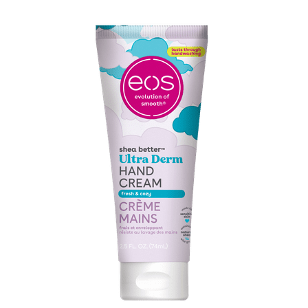eos Shea Better Ultra Derm Hand Cream- Fresh & Cozy, Moisturizes Dry Hands, 2.5 fl oz, 1 Pack