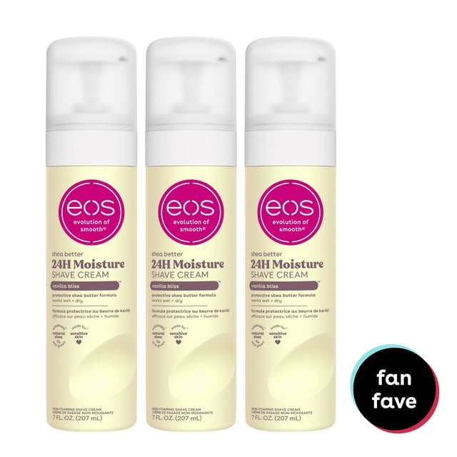 eos Shea Better Women's Shave Cream - Vanilla Bliss | TikTok viral | 7 oz | 3-Pack