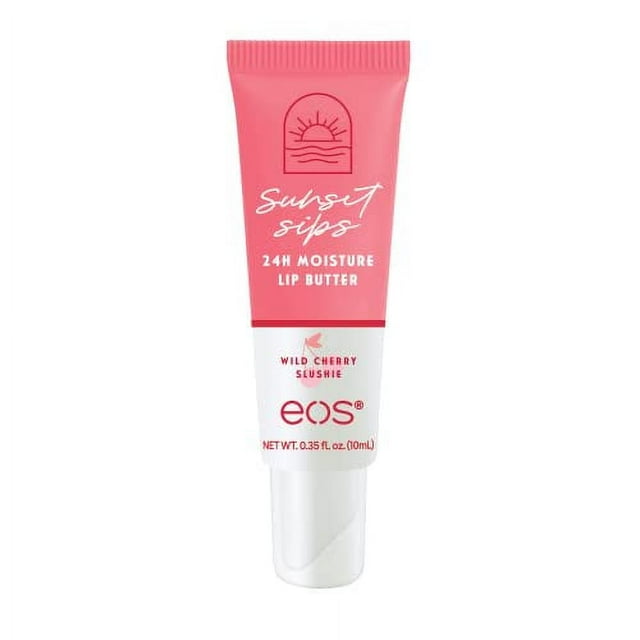 eos Sunset Sips Lip Butter Tube Wild Cherry Slushie, 24Hour Moisture