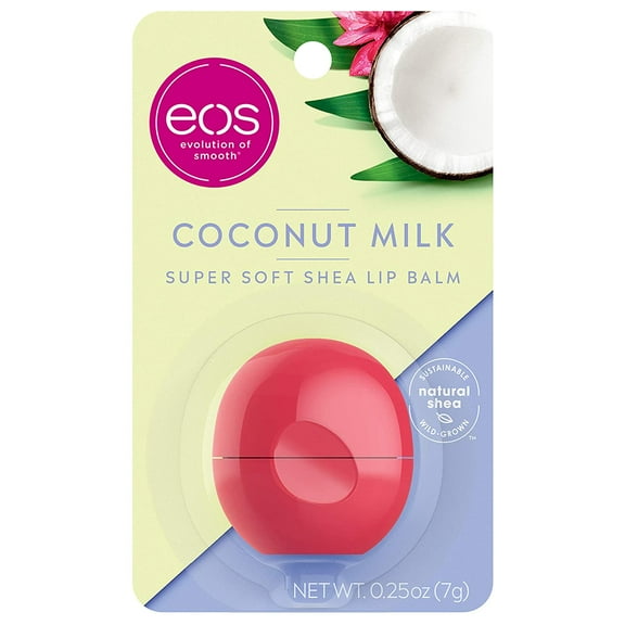 eos Super Soft Shea Lip Balm - Coconut Milk Gluten Free, 24 Hour Hydration, Lip Care to Moisturize Dry Lips 0.25 oz