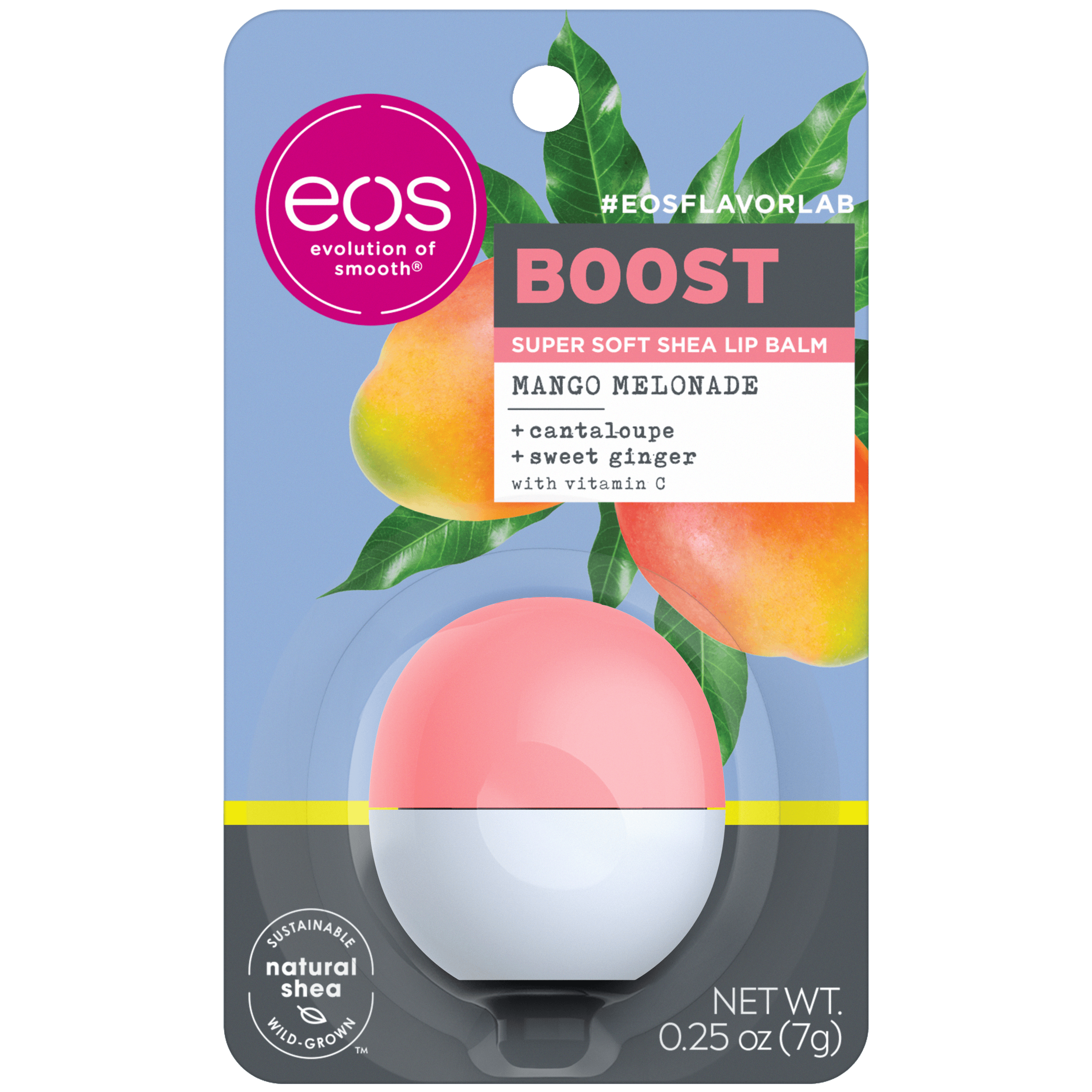 eos flavorlab Lip Balm Sphere - Boost | Mango Melonade | 0.25 oz - image 1 of 5