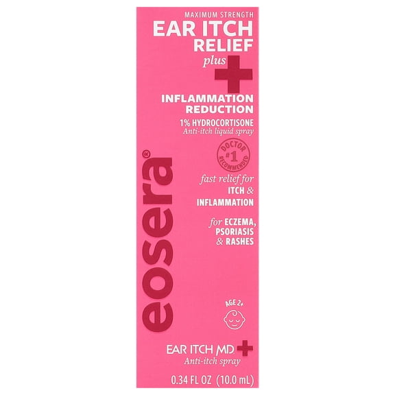 Eosera Ear Itch MD Plus Anti-Itch Ear Drops with 1% Hydrocortisone, 10 mL
