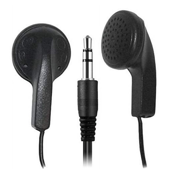 epacks Bulk Earphones Earbuds Headphones Wholesale Lot Inexpensive Disposable Replacement for Kids Individually Bagged for School Classroom Students (70 Pack, Black)