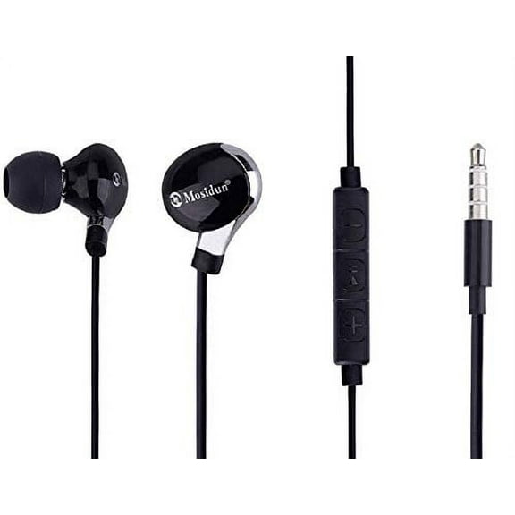 epacks EarFit Earbud Headphones with Microphone and Call Controller in-Ear (with Mic, Black)