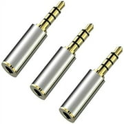 epacks Gold Plated Headphone Adapter 3.5mm Male to 2.5mm Female Audio Headset Converter 3 Ring Jack Plug - Stereo or Mono - 3 Pack