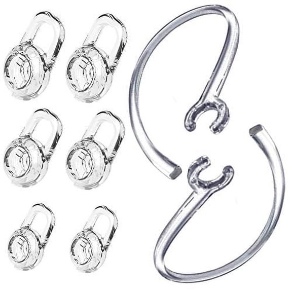 epacks Replacement Ear Gel Tips Loop Clip SML Spare Kit Plantronics M155 M165 M180 M55 M25 M90 Explorer 500 Headset Clamp, Gel Earbuds Eartips 6PCS Earhooks Earloop 2PCS (Clear) Headsets Accessories