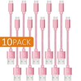 thumbnail image 1 of epacks Short Micro USB Cable 8 Inches Short Nylon Braided High-Speed USB to Micro USB Charging Cables for Tablets and Many Other Android Devices (10-Pack) (Pink), 1 of 1