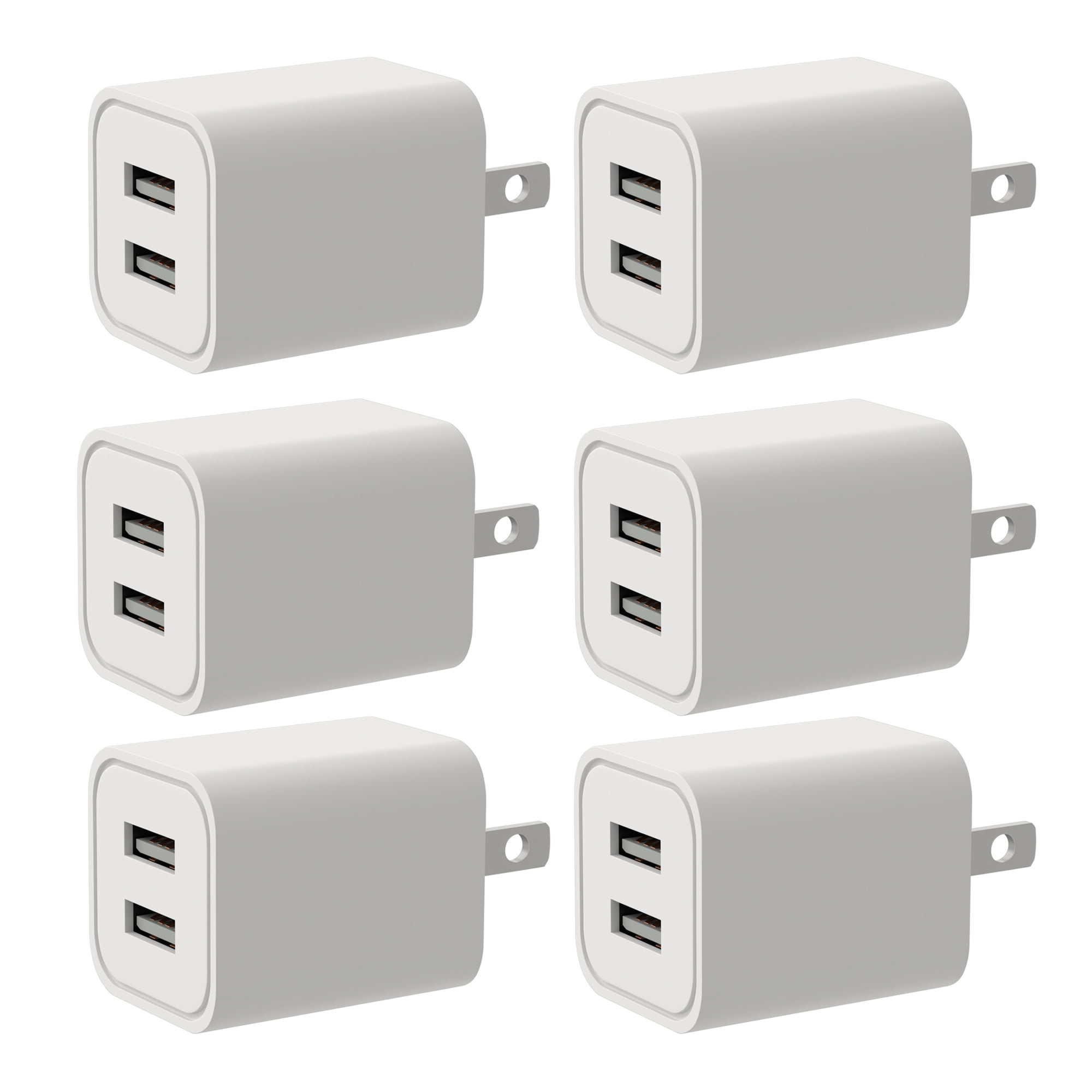 epacks USB Charger 2.4A/5V Dual Port Wall Plug Adapter, Fast Charging ...
