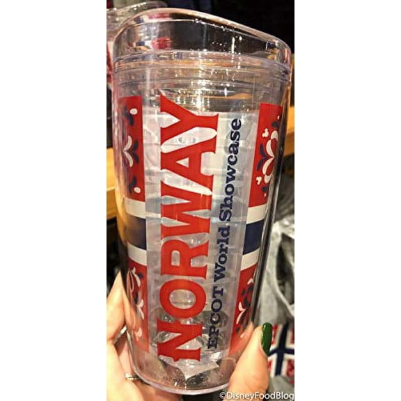 Disney Epcot World Showcase Norway Flag Acrylic Travel Tumbler
