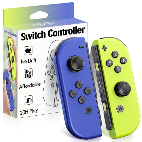 Replacement for Switch Controller,Left and Right Wireless Joypads Support Sport Games,Wake-up,Gyroscope,Screenshot,Dual Vibration,Motion Control,Compatible with Switch 2,OLED,Lite,(Blue and Yellow)