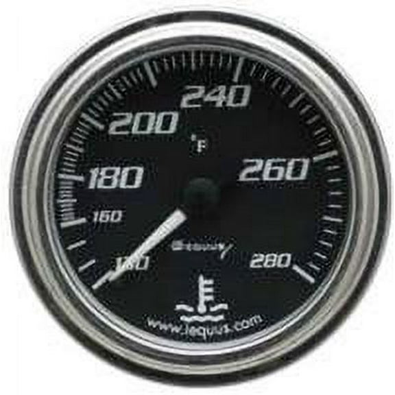 equus 7242 2" mechanical water temperature gauge, chrome with black dial